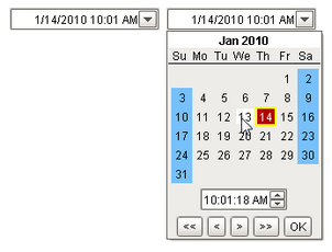 A Popup Calendar in both<br>
collapsed and popup states