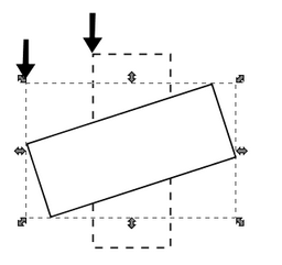 Rotating the shape dramatically changes its position