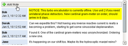 The database-powered Comments Panel<br>
helps operator collaboration.